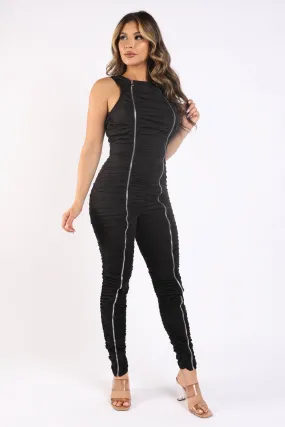 Track Zipper Ruched