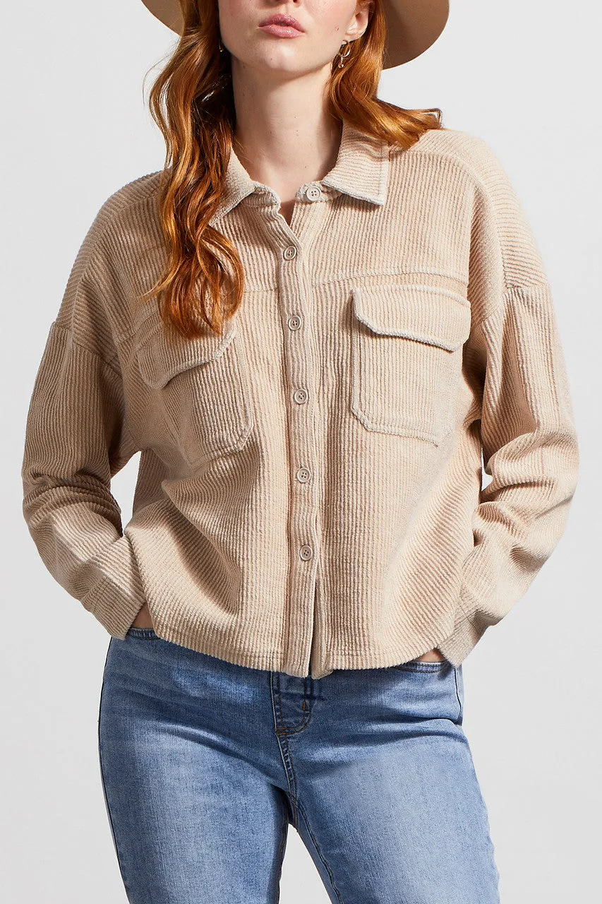 Tribal Relaxed Fit Crop Shacket