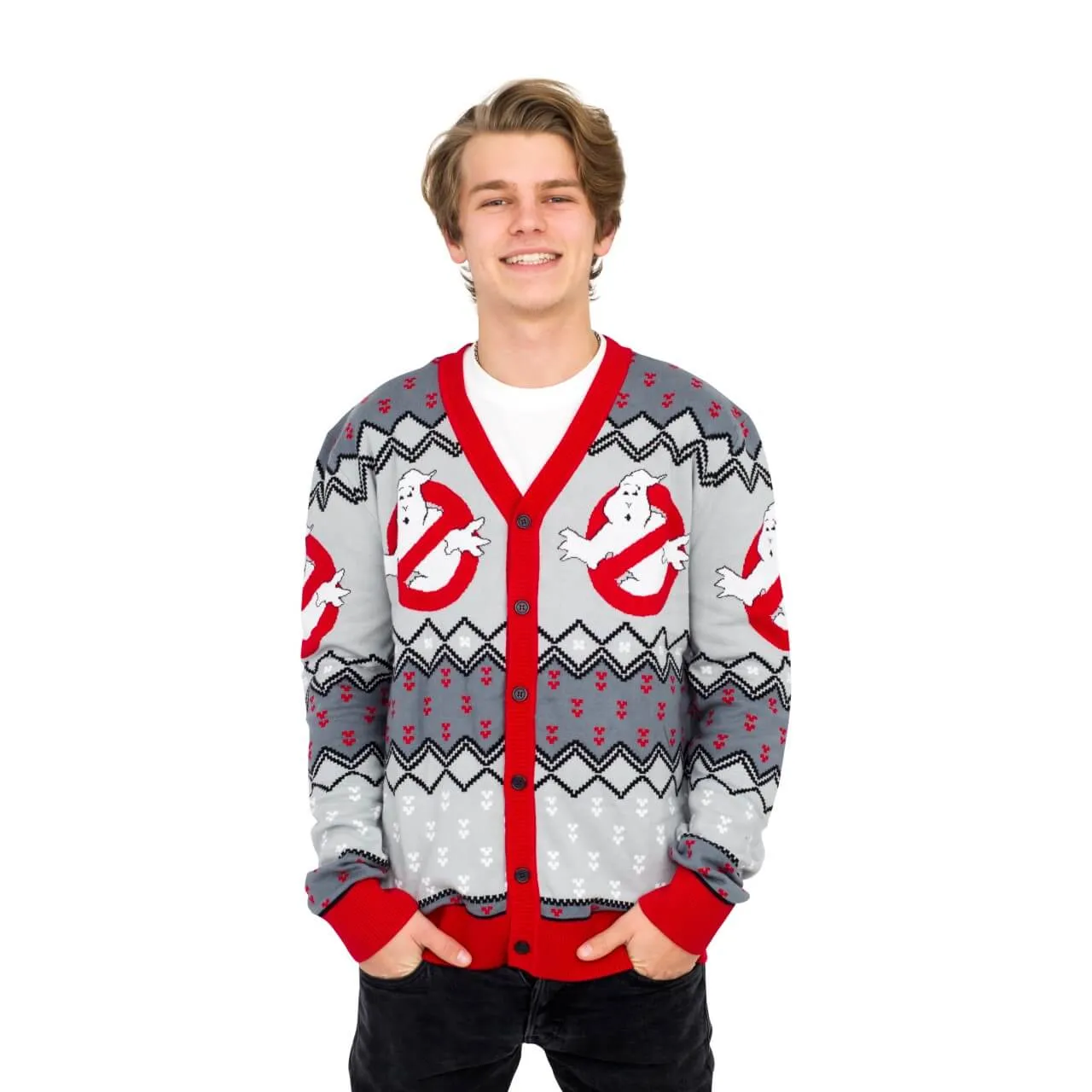 Ugly Christmas Sweater JulesRoche Ghostbusters Festive Adult Unisex
