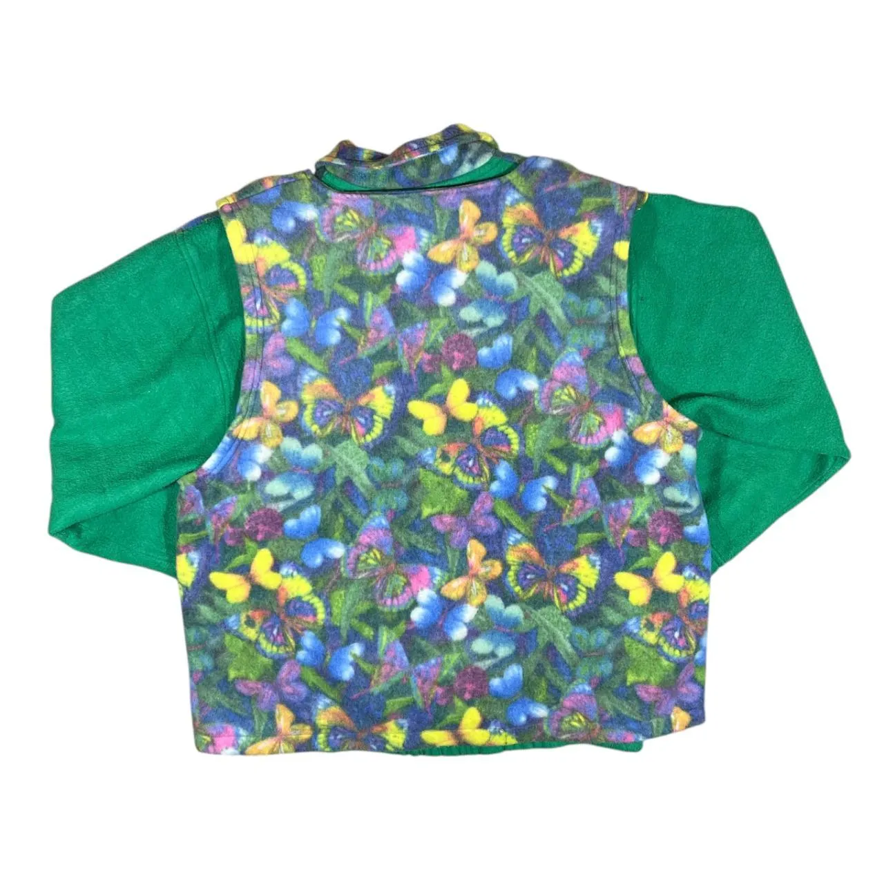 Vintage 90's LINE Crazy Abstract Patterned 1/4 Zip Fleece Sweatshirt Gilet Set