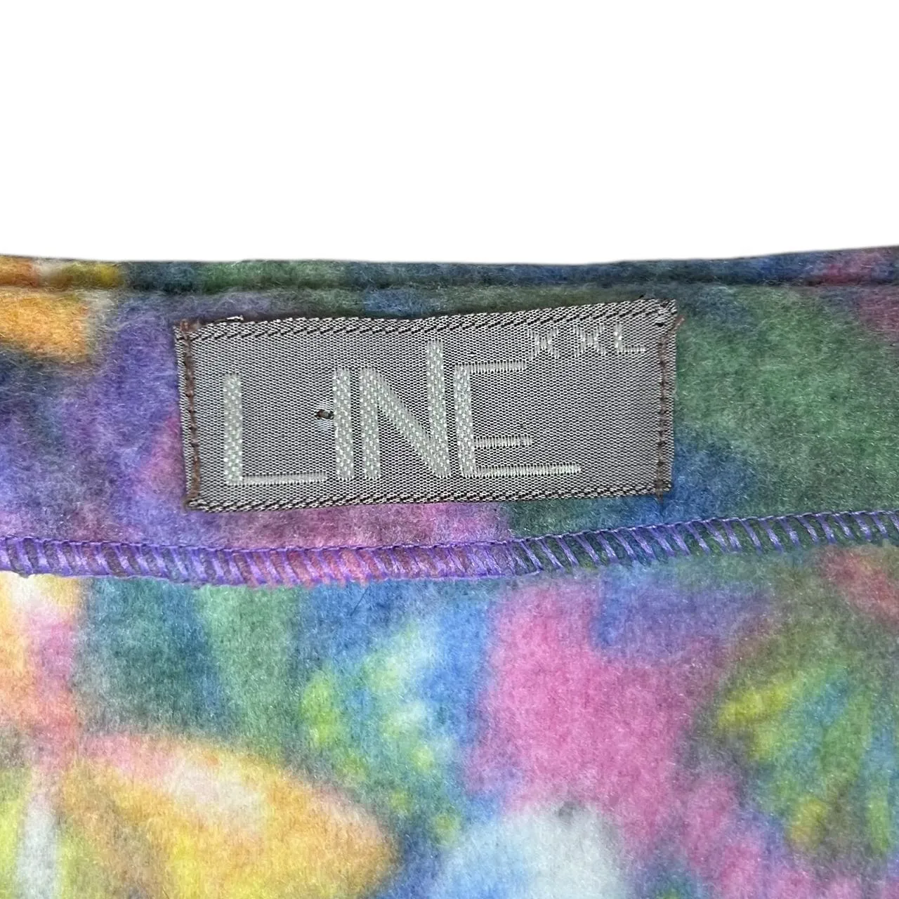 Vintage 90's LINE Crazy Abstract Patterned 1/4 Zip Fleece Sweatshirt Gilet Set