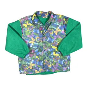 Vintage 90's LINE Crazy Abstract Patterned 1/4 Zip Fleece Sweatshirt Gilet Set