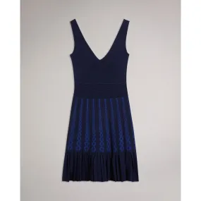 Women Wmd-Julote-Flippy Knit Skater Dress - Navy