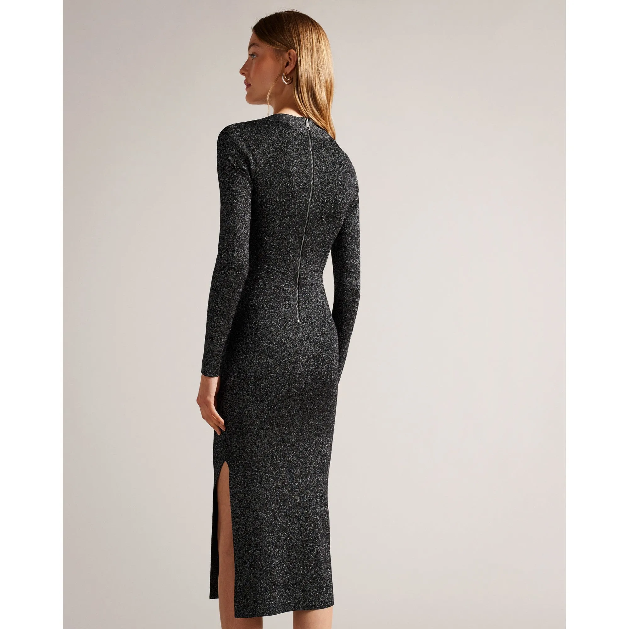 Women Wmd-Tabytha-Slim Fit Cross Over Knit Dress - Black