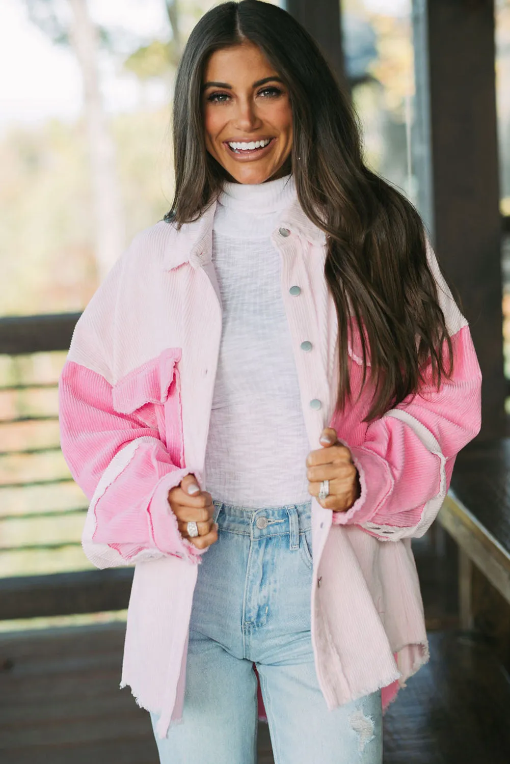 Xarline Shacket | Casual Tweekleurig Corduroy Shacket