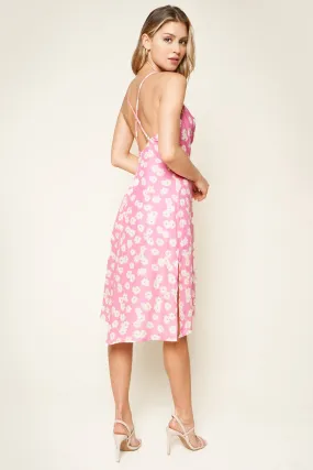 Yasmina Floral Print Cowl Neck Slip Dress