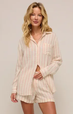 Z SUPPLY SATURDAYS STRIPE GAUZE SHIRT - BONE