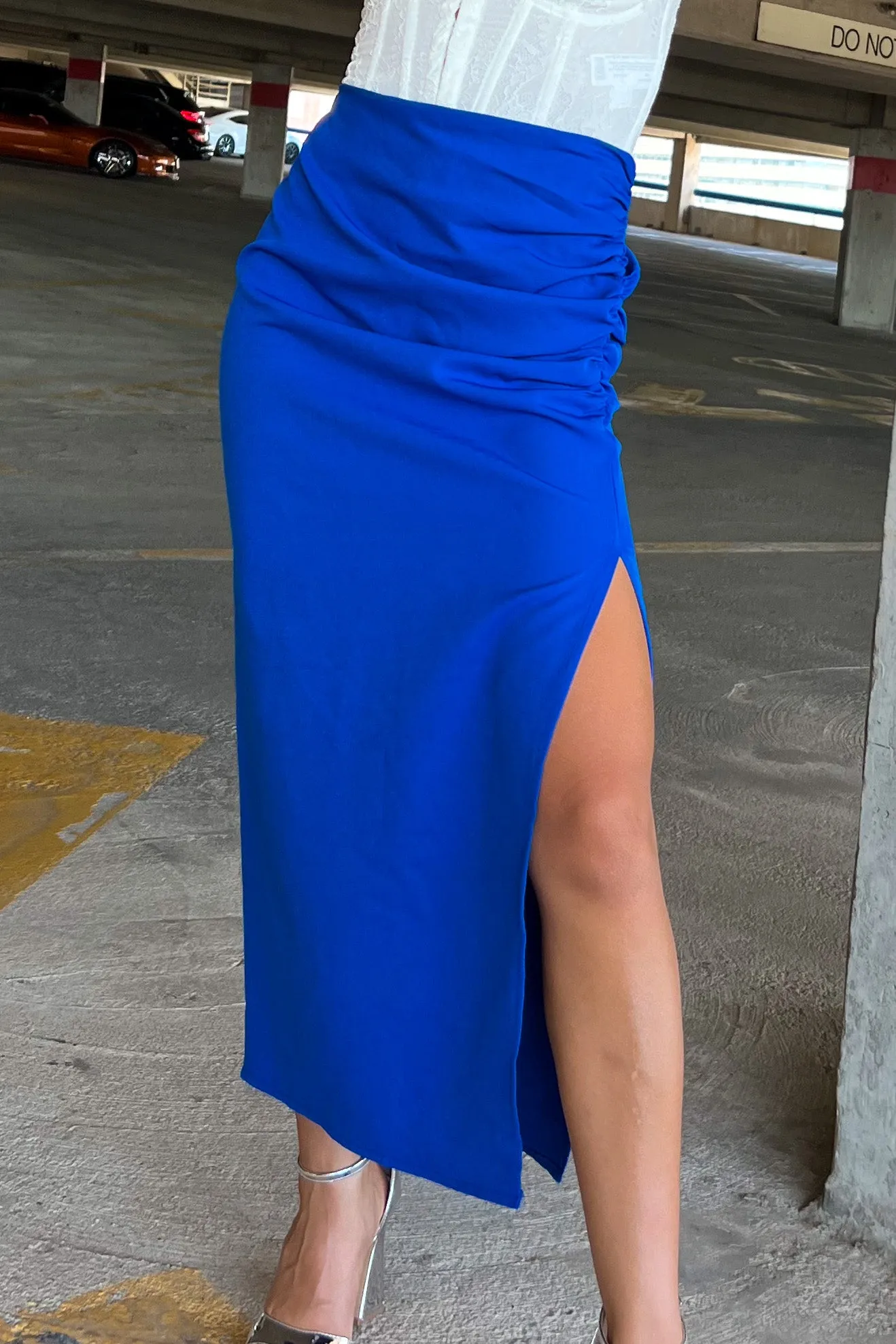 Zendaya Side Slit Midi Skirt