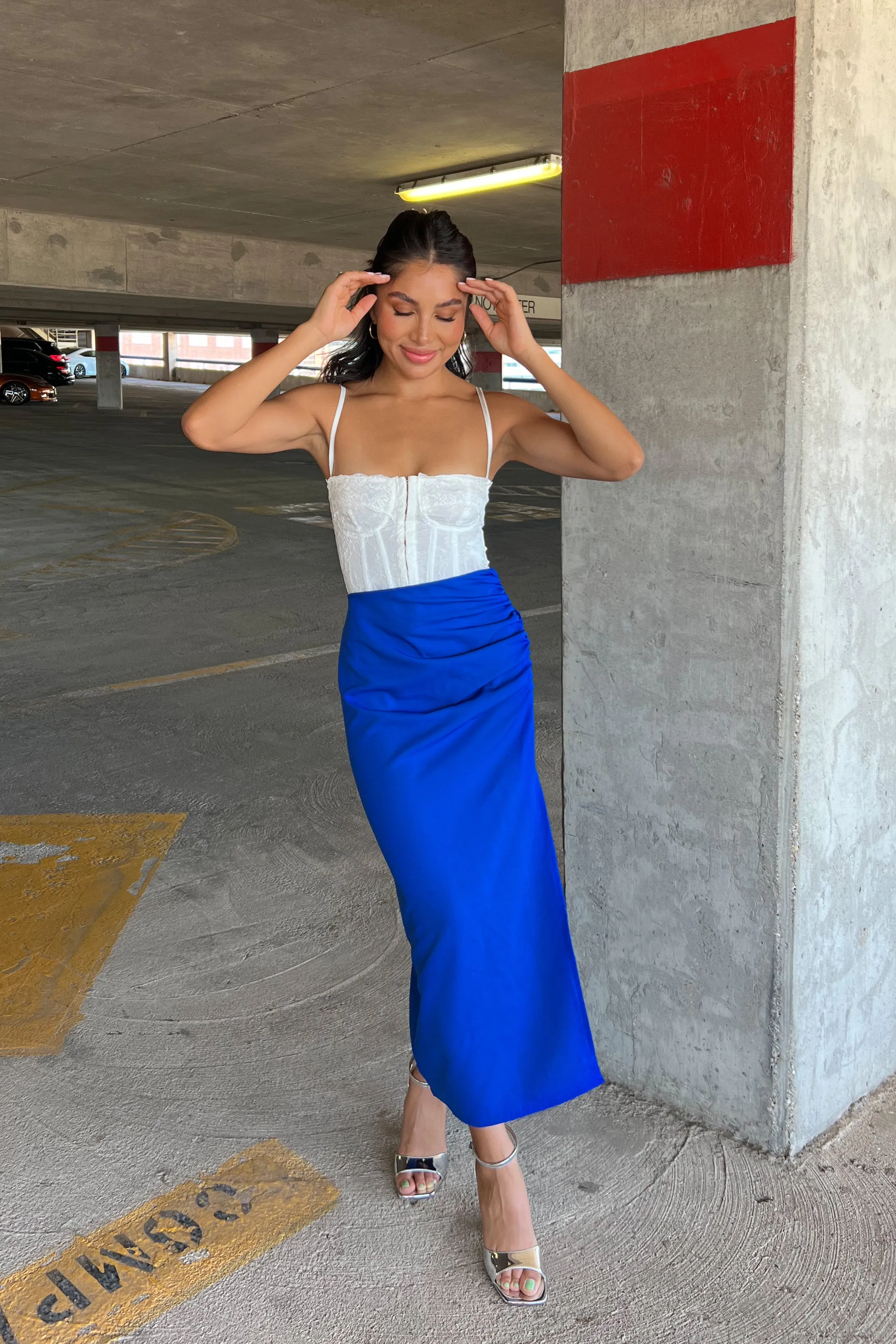 Zendaya Side Slit Midi Skirt